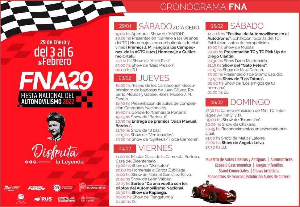 Noticias | FNA: la grilla oficial de los homenajes, exhibiciones, y los  shows musicales | Diario La Vanguardia